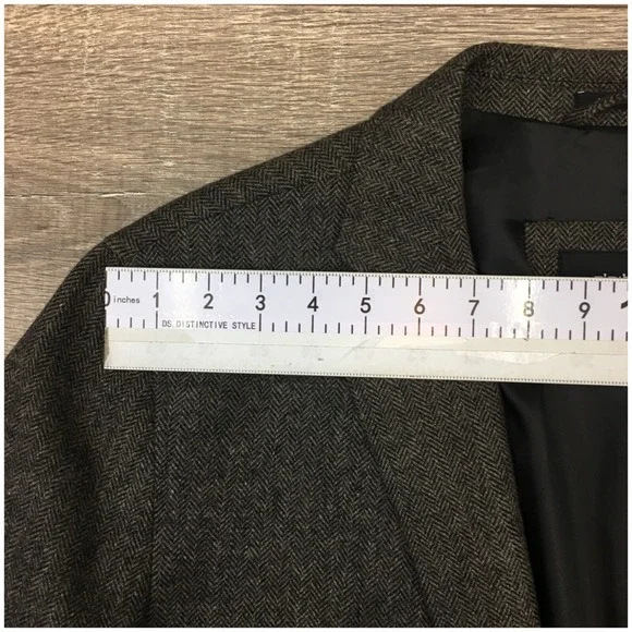 Claiborne Mens Blazer Sport Coat 2 Button Casual Jacket Size 46R Tweed Wool Suit